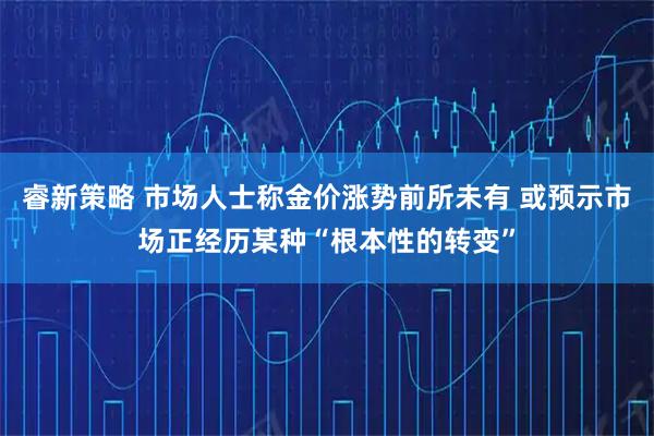 睿新策略 市场人士称金价涨势前所未有 或预示市场正经历某种“根本性的转变”