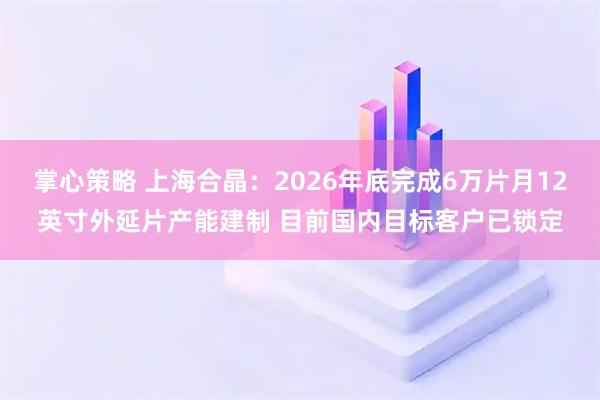 掌心策略 上海合晶：2026年底完成6万片月12英寸外延片产能建制 目前国内目标客户已锁定